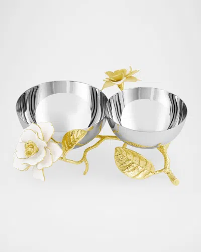 Michael Aram Gardenia Double Dish In Silver
