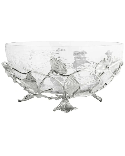 Michael Aram Ginkgo Medium Glass Bowl In Gray