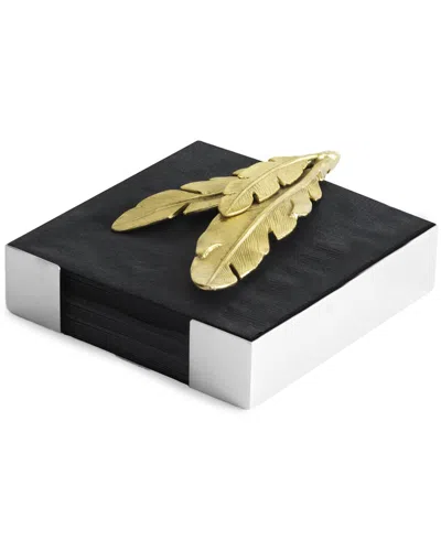 Michael Aram Gold Feather Napkin Holder In White