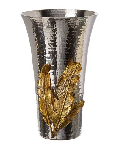 Michael Aram Gold Feather Vase In Black