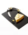 Michael Aram Gold Orchid Small Cheese Board & Knife In Black