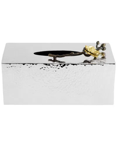Michael Aram Gold Orchid Tissue Holder In Silver