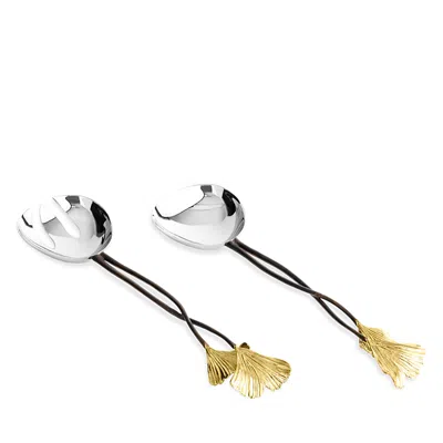 Michael Aram Golden Ginkgo Servers, Set Of 2 In Silver