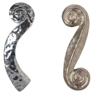 Pre-owned Michael Aram Hand-crafted Door Handles By , Aluminum & Iron, Usa, 1990s In Gray
