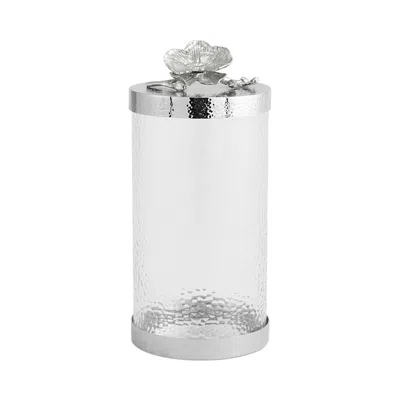 Michael Aram Large White Orchid Canister In Silver