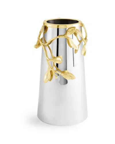Michael Aram Laurel Gold Vase In Silver
