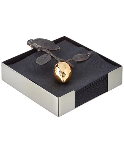 Michael Aram Lemonwood Cocktail Napkin Holder In Black