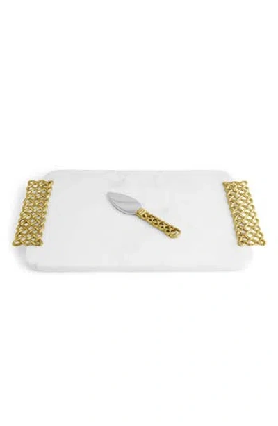 Michael Aram Love Knot Cheese Board & Spreader In Gold