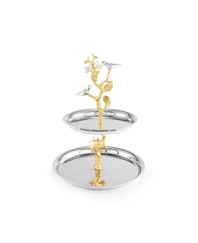 Michael Aram Lovebirds Silver & Gold Etagere In Gray