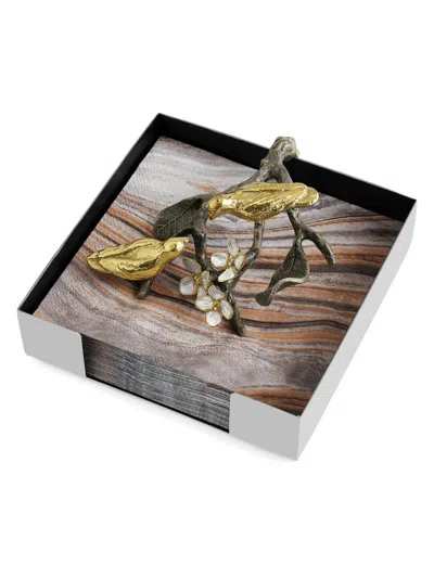 Michael Aram Lovebirds Cocktail Napkin Holder In Gray