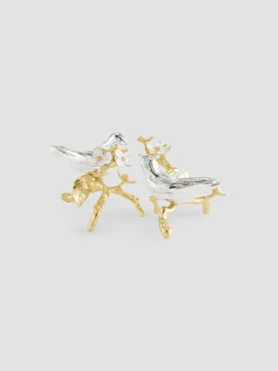 Michael Aram Lovebirds Silver & Gold 2-piece Decorative Object Set