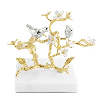 Michael Aram Lovebirds Silver & Gold Decorative Object In White