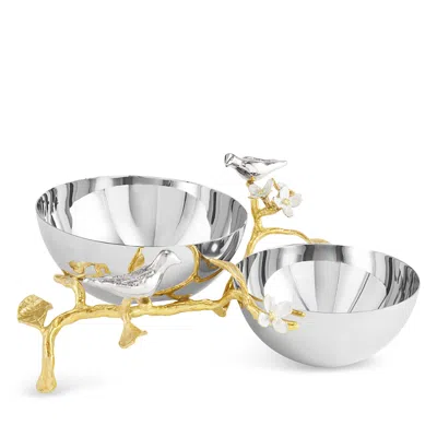 Michael Aram Lovebirds Silver & Gold Double Dish