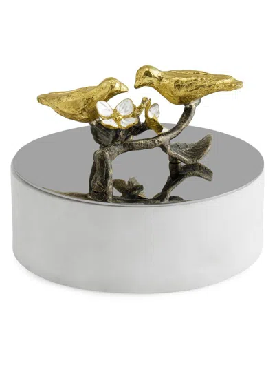 Michael Aram Lovebirds Trinket Box In Silver