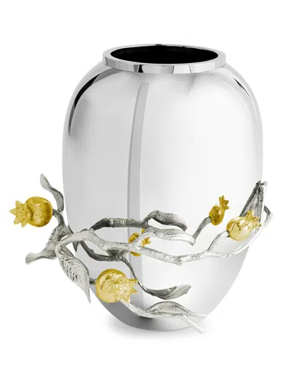 Michael Aram Pomegranate Silver And Gold Medium Vase In No Color