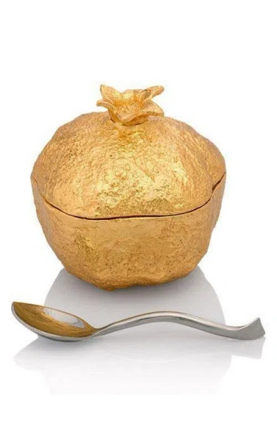 Michael Aram Mini Pomegranate Pot With Spoon In Gold