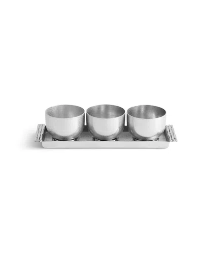 Michael Aram Mirage Triple Bowl Set With Tray In Blue