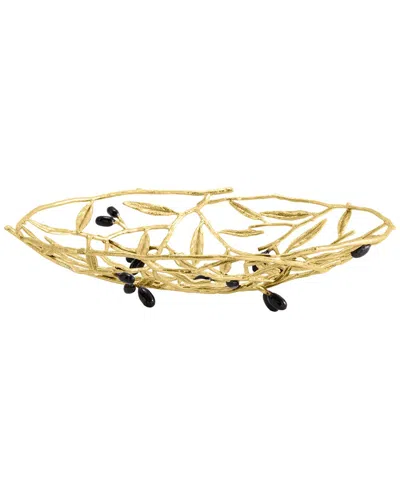 Michael Aram Olive Branch Bread Basket In Gold