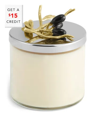 Michael Aram Olive Branch Three-wick Candle With $15 Credit In White
