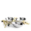 Michael Aram Olive Branch Gold 3 Bowl Server