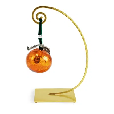 Michael Aram Orange Glass Ornament In Gold