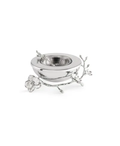 Michael Aram Silver Orchid Caviar Dish With Spoon
