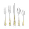 Michael Aram Orchid Gold 5-piece Flatware Place Setting In Stainless Steel/gold
