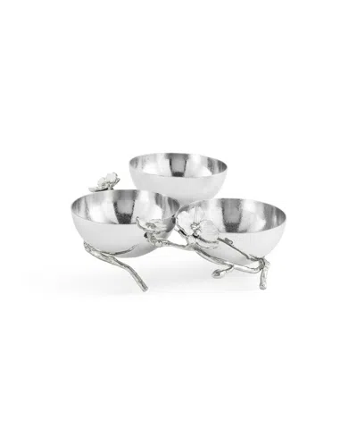 Michael Aram Orchid Triple Bowl In Transparent