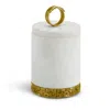Michael Aram Palm Box Container In Marble/gold