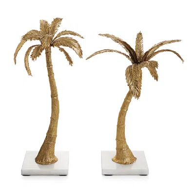 Michael Aram Palm Candleholders In Gold