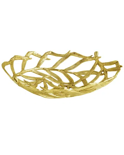 Michael Aram Palm Centerpiece Shallow Bowl In Gold