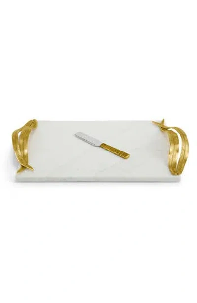 Michael Aram Palm Cheese Board & Knife In White