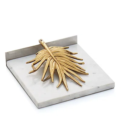 Michael Aram Palm Dinner Napkin Holder In White/gold