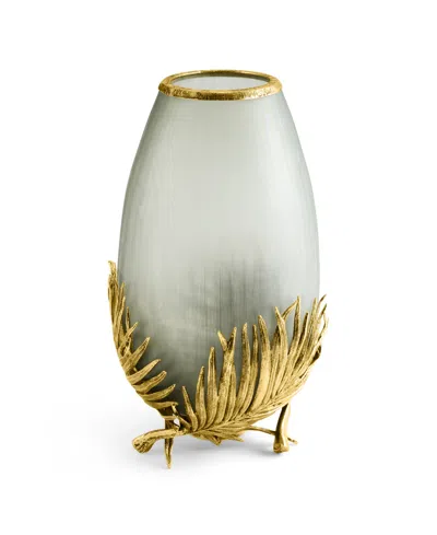 Michael Aram Palm Medium Glass Vase In Transparent