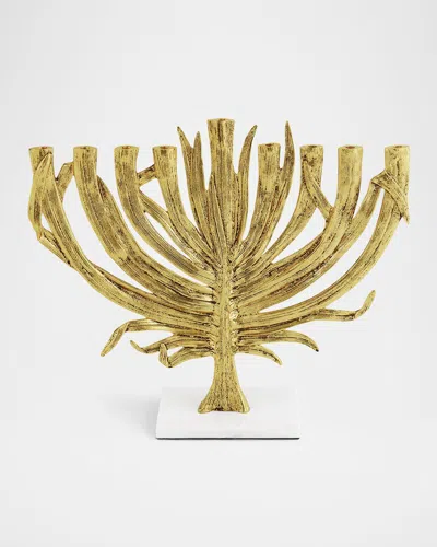 Michael Aram Palm Medium Menorah In Gold