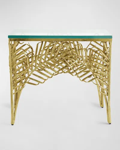 Michael Aram Palm Side Table In Gold