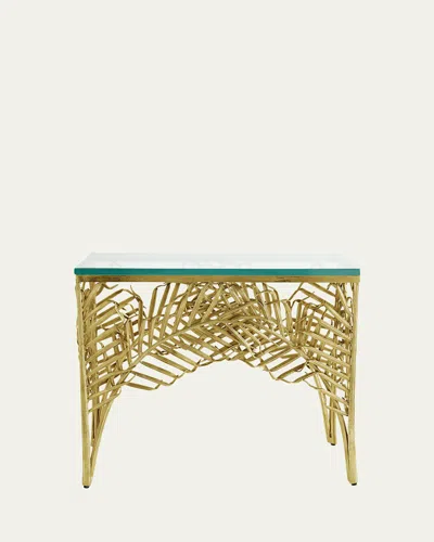 Michael Aram Palm Side Table In Gold