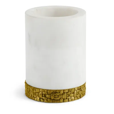 Michael Aram Palm Toothbrush Holder In Marble/gold