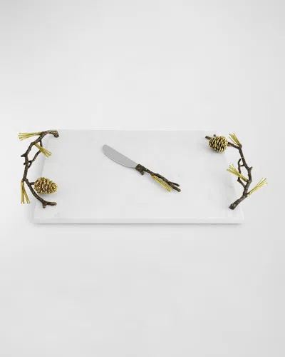 MICHAEL ARAM PINE CONE CHEESEBOARD WITH KNIFE