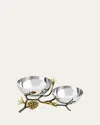 Michael Aram Pine Cone Double Bowl In Multi