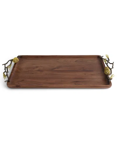 MICHAEL ARAM PINECONE MEDIUM WOOD TRAY