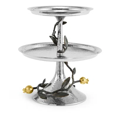 Michael Aram Pomegranate 2-tier Etagere In Silver