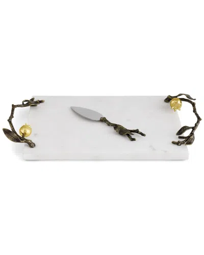 Michael Aram Pomegranate Cheese Board With Knife In White