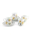 Michael Aram Pomegranate 8-piece Teacup & Saucer Demitasse Set