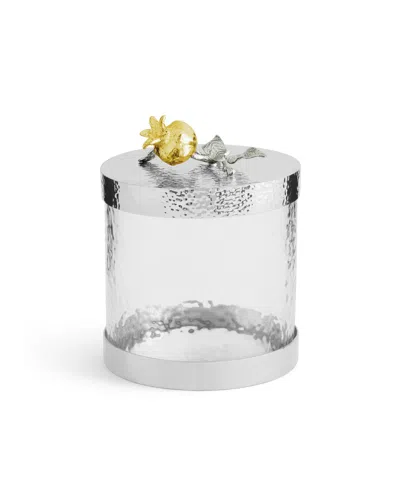 MICHAEL ARAM POMEGRANATE SILVER AND GOLD EXTRA SMALL CANISTER, 5.31" X 5.31"
