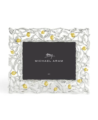 MICHAEL ARAM POMEGRANATE SILVER AND GOLD FRAME, 5" X 7"