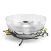 Michael Aram Pomegranate Glass Serving Bowl In Silver