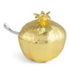 Michael Aram Pomegranate Mini Pot With Spoon In Gold