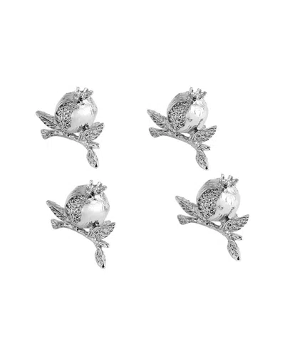 Michael Aram Pomegranate Place Card Holders Set In Silver