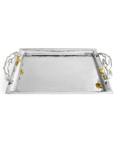 MICHAEL ARAM POMEGRANATE SILVER AND GOLD SERVING TRAY
